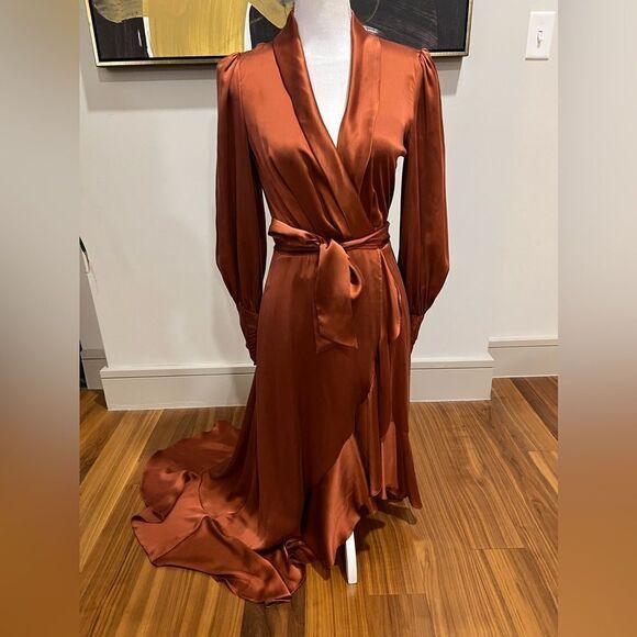 Ulla Johnson (Zimmerman) 100% silk wrap dress size 4 - Picture 2 of 12